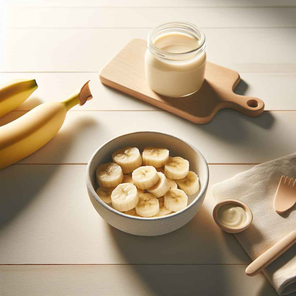 Banana prepared for baby-led weaning