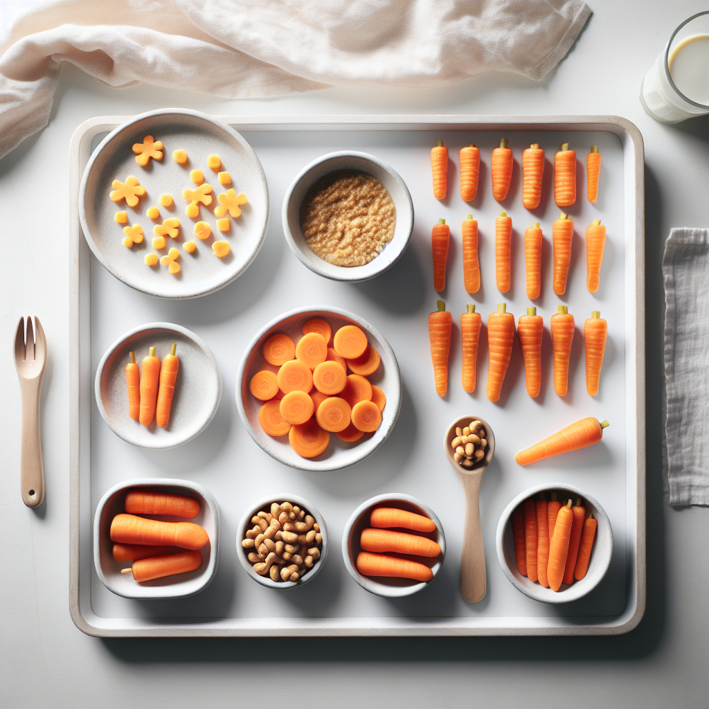 Carrot prepared for baby-led weaning