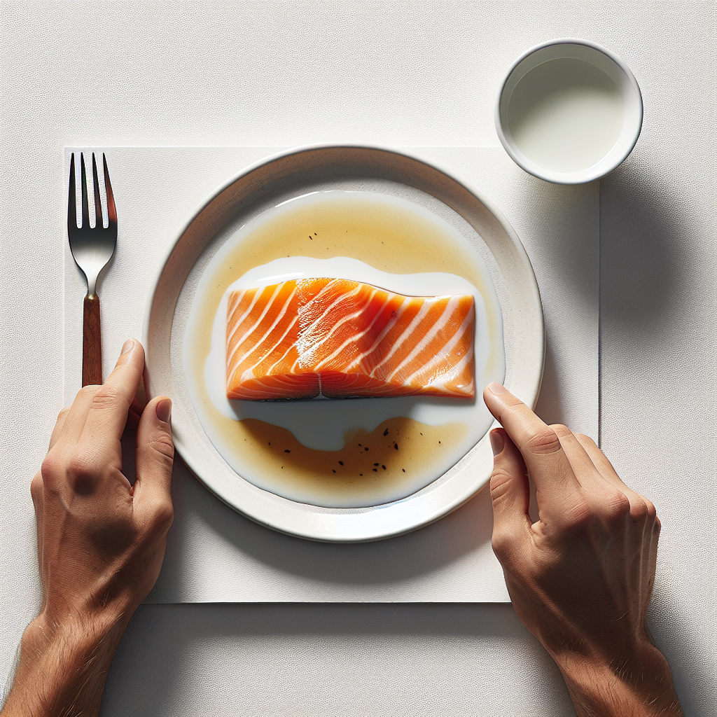 Salmon fillet prepared for baby-led weaning